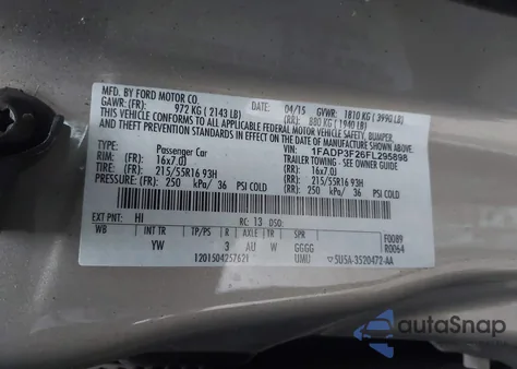 2015 Ford Focus Se from USA, damaged, VIN 1FADP3F26FL295898